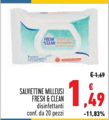 SALVIETTINE MILLEUSI FRESH & CLEAN