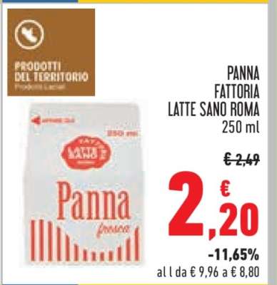Panna Fattoria Latte Sano Roma
