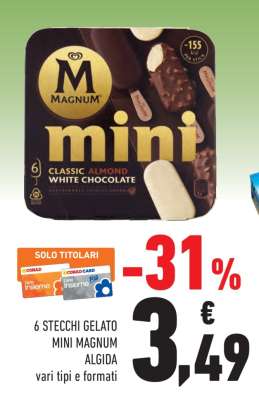 6 STECCHI GELATO MINI MAGNUM ALGIDA