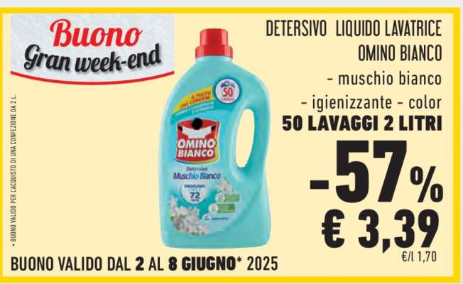 Detersivo Liquido Lavatrice Omino Bianco