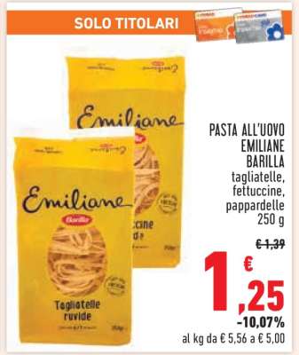 PASTA ALL'UOVO EMILIANE BARILLA