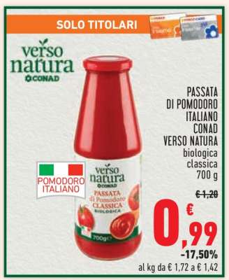 Passata di Pomodoro Italiano Conad Verso Natura