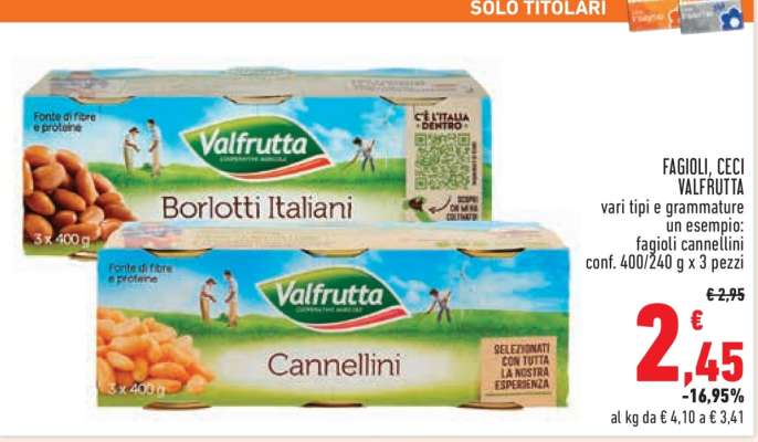 FAGIOLI, CECI VALFRUTTA