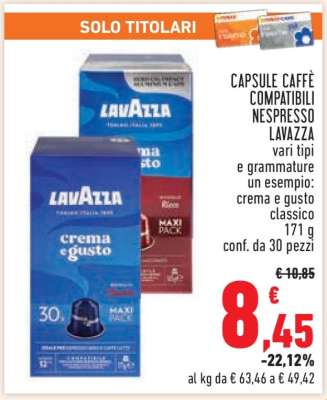 Capsule Caffè Compatibili Nespresso Lavazza