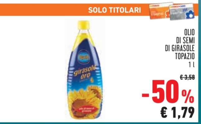 OLIO DI SEMI DI GIRASOLE TOPAZIO 1 L