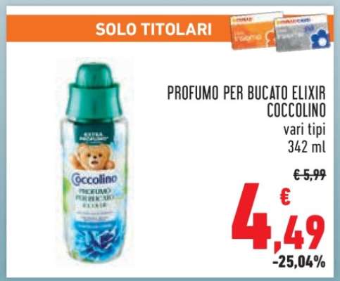 Profumo per Bucato Elixir Coccolino