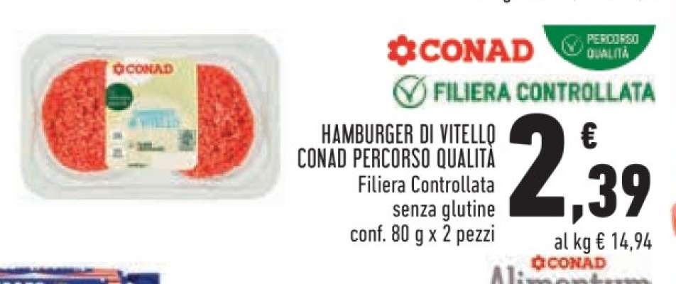 HAMBURGER DI VITELLO CONAD PERCORSO QUALITA'