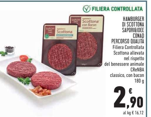 HAMBURGER DI SCOTTONA SAPORI&IDEE CONAD