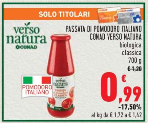 Passata di Pomodoro Italiano Conad Verso Natura