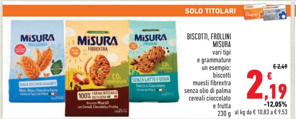BISCOTTI, FROLLINI MISURA