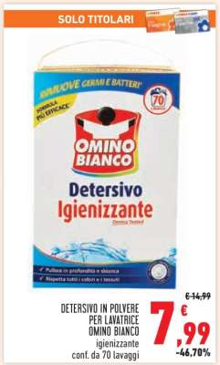 Detersivo in polvere per lavatrice Omino Bianco