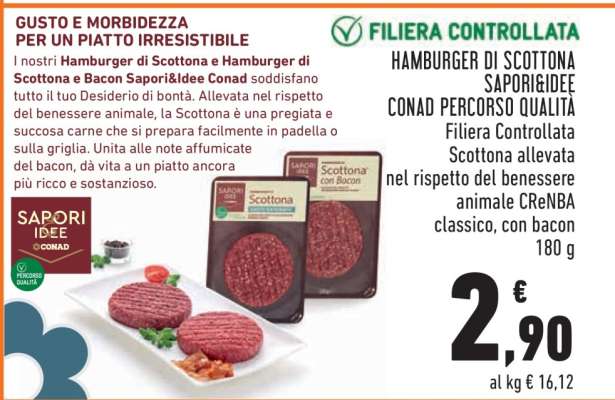 Hamburger di Scottona Saporidéée Conad