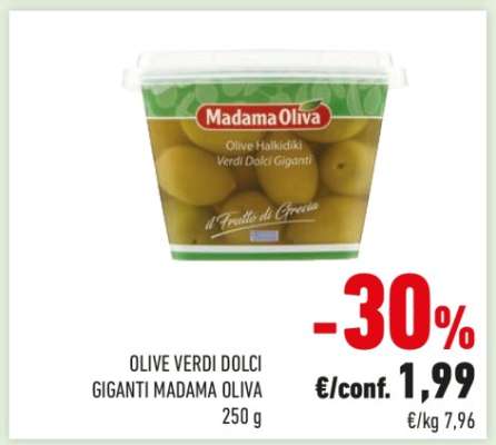 Olive Verdi Dolci Giganti Madama Oliva