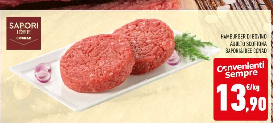 Hamburger di bovino adulto scottona