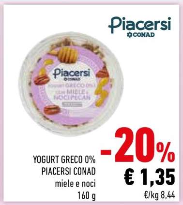 YOGURT GRECO 0% PIACERSI CONAD