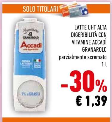 LATTE UHT ALTA DIGERIBILITÀ CON VITAMINE ACCADI GRANAROLO