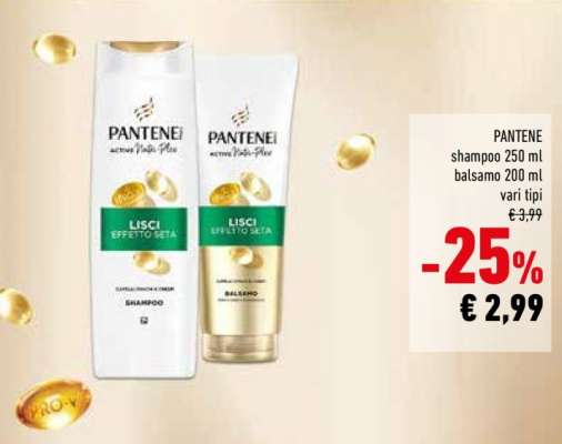 PANTENE shampoo 250 ml balsamo 200 ml vari tipi