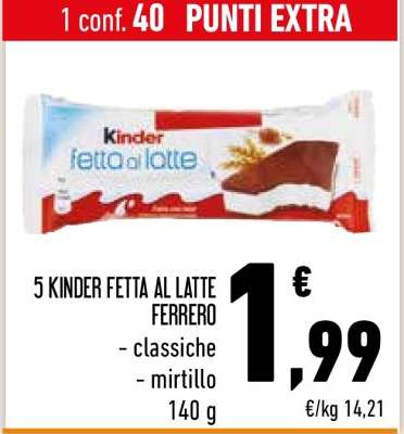 5 Kinder Fetta al Latte Ferrero