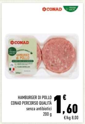 HAMBURGER DI POLLO CONAD PERCORSO QUALITÀ