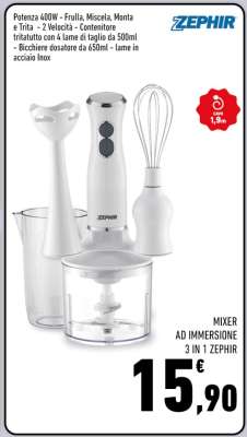 MIXER AD IMMERSIONE 3 IN 1 ZEPHIR
