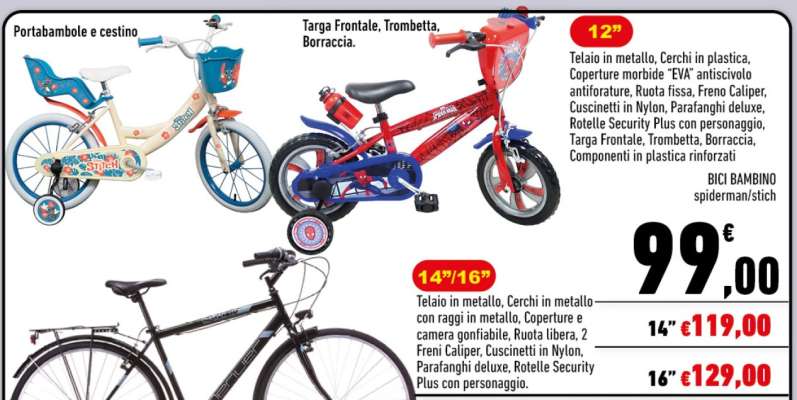 BICI BAMBINO spiderman/stitch