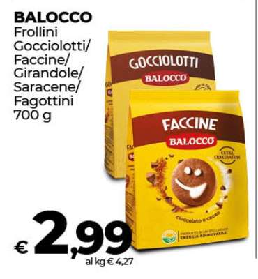 BALOCCO Frollini Gocciolotti/Faccine/Girandole/Saracene/Fagottini