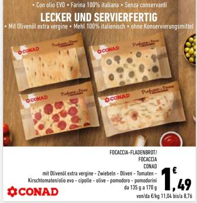 FOCACCIA-FLADENBROT/FOCACCIA CONAD