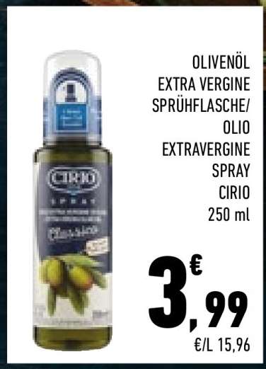 OLIVENÖL EXTRA VERGINE SPRÜHFLASCHE/ OLIO EXTRAVERGINE SPRAY CIRIO