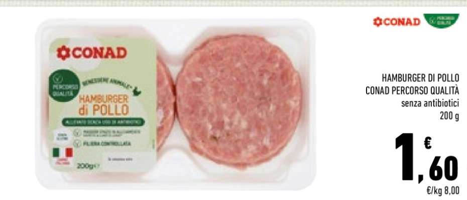 HAMBURGER DI POLLO CONAD PERCORSO QUALITÀ