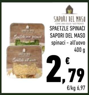SPAETZLE SPINACI SAPORI DEL MASO