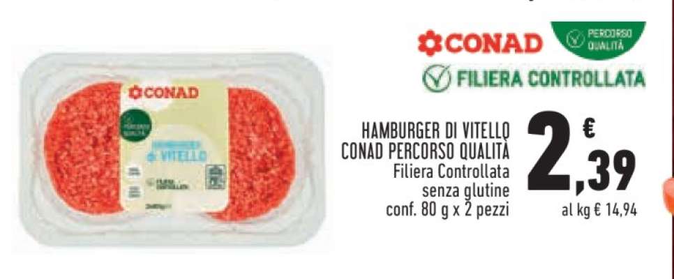 HAMBURGER DI VITELLO CONAD PERCORSO QUALITA'