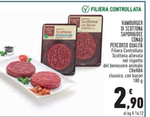 HAMBURGER DI SCOTTONA SAPORI&IDEE CONAD