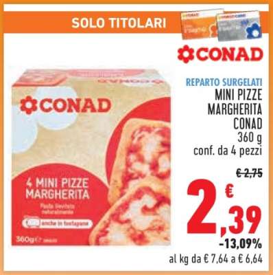 MINI PIZZE MARGHERITA CONAD