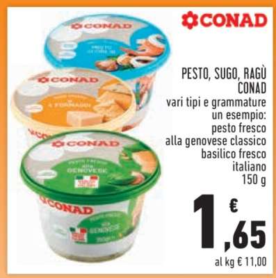 PESTO, SUGO, RAGÙ CONAD