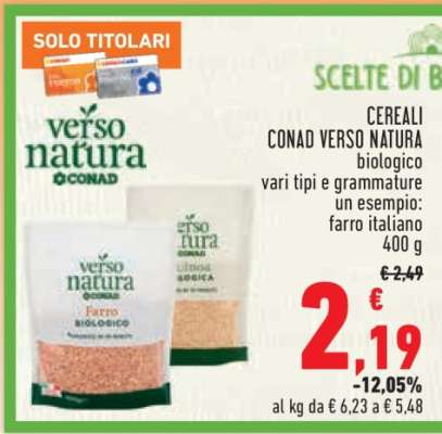 CEREALI CONAD VERSO NATURA biologico
