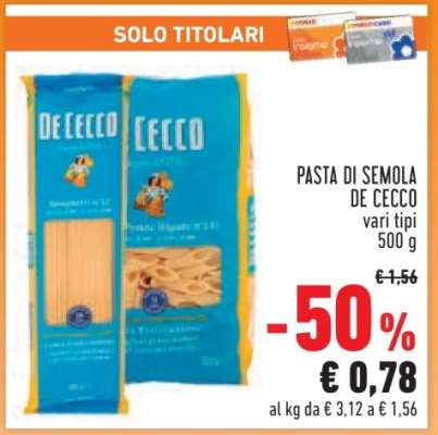 Pasta di Semola De Cecco