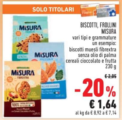 BISCOTTI, FROLLINI MISURA