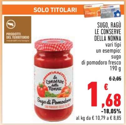 SUGO, RAGÙ LE CONSERVE DELLA NONNA