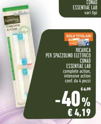 RICARICA PER SPAZZOLINO ELETTRICO CONAD ESSENTIAE LAB