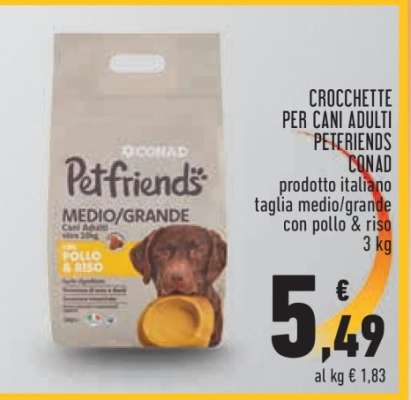 CROCCHETTE PER CANI ADULTI PETFRIENDS CONAD