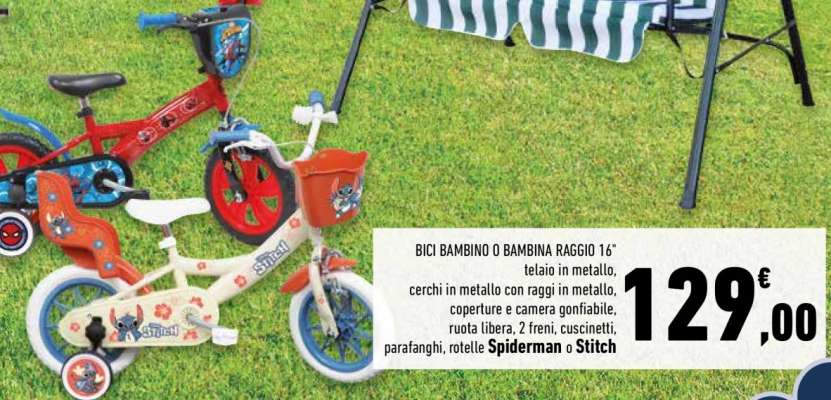 BICI BAMBINO O BAMBINA RAGGIO 16”