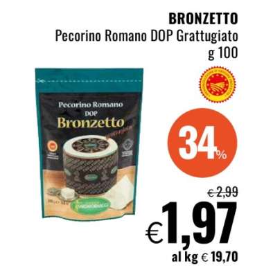 BRONZETTO Pecorino Romano DOP Grattugiato