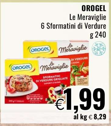 OROGEL Le Meraviglie 6 Sformatini di Verdure