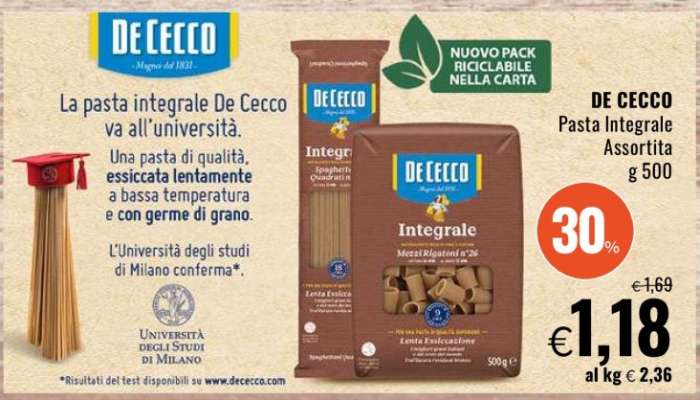 DE CECCO Pasta Integrale Assortita