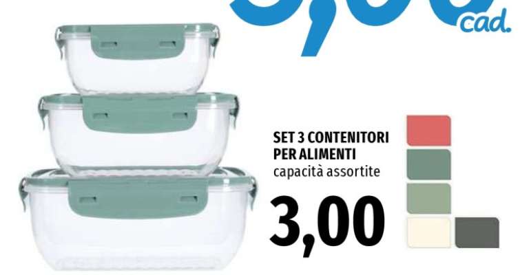 SET 3 CONTENITORI PER ALIMENTI