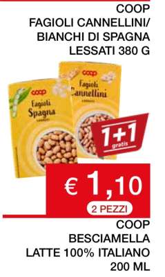 COOP FAGIOLI CANNELLINI/BIANCHI DI SPAGNA LESSATI 380 G