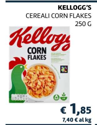 KELLOGG'S CEREALI CORN FLAKES 250 G