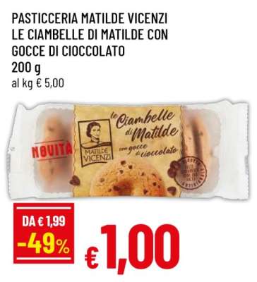 PASTICCERIA MATILDE VICENZI LE CIAMBELLE DI MATILDE CON GOCCE DI CIOCCOLATO