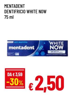 MENTADENT DENTIFRICIO WHITE NOW 75 ml