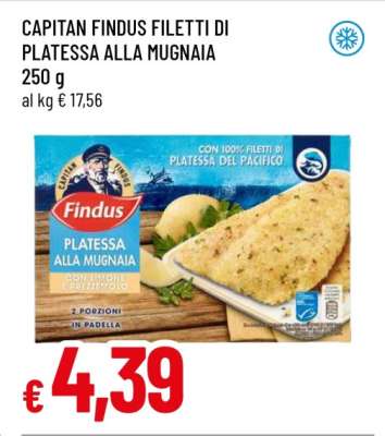 CAPITAN FINDUS FILETTI DI PLATESSA ALLA MUGNAIA